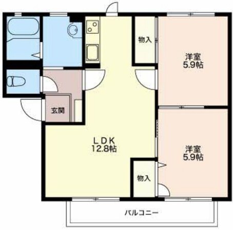 メモリアルＡ棟の物件間取画像